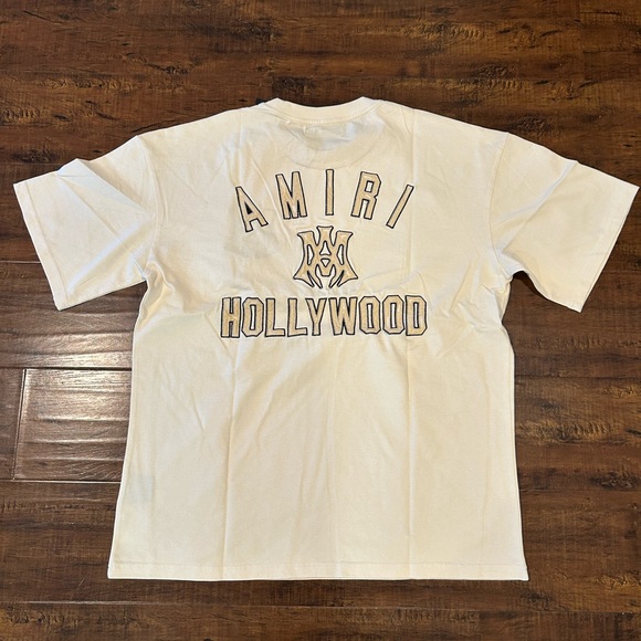AMIRI Cream Hollywood Graphic Tee - Picture 1 of 2